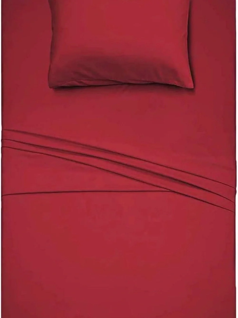 Best Season 400 Thread Count Cotton Twin Size Sheet Set (Burgundy Color) 3 Piece